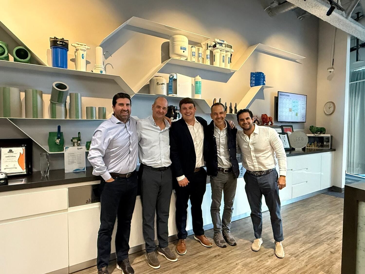 August 2026: the signing of the joint venture, with Rotoplas’s CEO, president, and CFO, PowWater co-founder and CEO Jack Hartpence, and me.