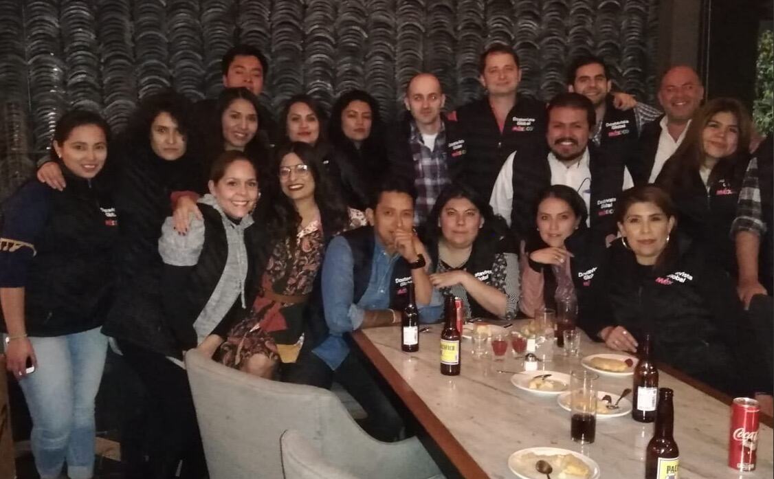 Borzo Mexico team party, 2019, with co-founder Alex Shamis.